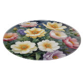 Kleurrijke Bloemen Elegante Waterverf Schilderij Snijplank (Hoek)