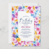 Kleurrijke Bloemen Elke Leeftijd Verjaardagsfeest Kaart (Voorkant)
