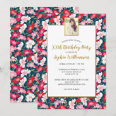 Kleurrijke bloemen, elke leeftijd voegt foto van ' kaart (Voorkant / Achterkant)