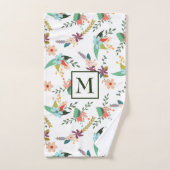 Kleurrijke bloemen en bladeren bad handdoek (Handdoek)