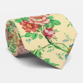 KLEURRIJKE BLOEMEN EN BLADEREN BLOEMMOTIEF IVOOR STROPDAS (Opgerold)