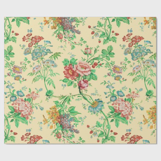 KLEURRIJKE BLOEMEN EN BLADEREN KLASSIEK BLOEMIG IV CADEAUPAPIER (Vlak)