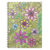 Kleurrijke bloemen en bladeren notitieboek (Voorkant)