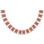 Kleurrijke bloemen en bladeren op een zwarte achte vlaggetjes (Alle)