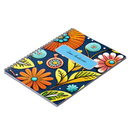 Kleurrijke bloemen en bladeren Spiral Foto-Notitie Notitieboek