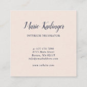 Kleurrijke bloemen en gevlekte vlinder-monogram vierkante visitekaartje (Achterkant)