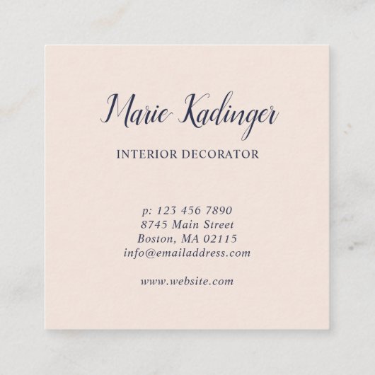 Kleurrijke bloemen en gevlekte vlinder-monogram vierkante visitekaartje (Achterkant)