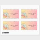 Kleurrijke bloemen en kant rechthoekige sticker (Vel)