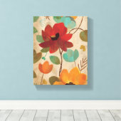 Kleurrijke bloemen en knoppen canvas afdruk (Insitu (Houten vloer))
