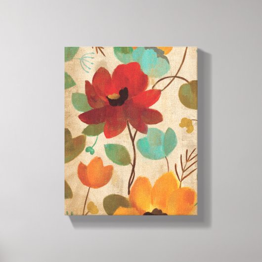 Kleurrijke bloemen en knoppen canvas afdruk (Voorkant)