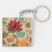 Kleurrijke bloemen en knoppen sleutelhanger (Achterkant)