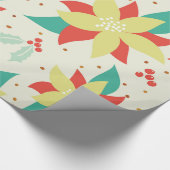 Kleurrijke bloemen en maretak cadeaupapier (Hoek)