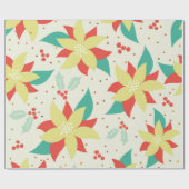 Kleurrijke bloemen en maretak cadeaupapier (Vlak)