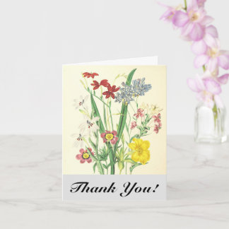 Kleurrijke Bloemen en Planten, "Dank Je!" Ansichtk Kaart