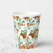 Kleurrijke bloemen en roze en rode rozen papieren bekers (Rechts)