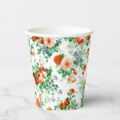 Kleurrijke bloemen en roze en rode rozen papieren bekers (Voorkant)