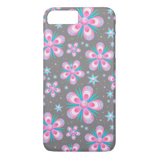 kleurrijke bloemen en sterren telefoonhoesje 	iPhone 8/7 plus hoesje