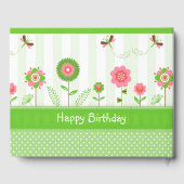 Kleurrijke bloemen en vlinders - Birthday Gastenboek (Achterkant)