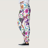 Kleurrijke bloemen en vlinders leggings (Links)