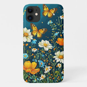 Kleurrijke Bloemen en Vlinders Lente Bloemen Case-Mate iPhone Case