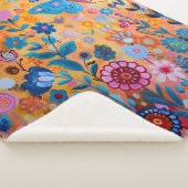 Kleurrijke bloemen en vlinders Sherpa Deken (3/4)