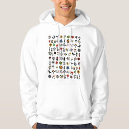 Kleurrijke bloemen en vogels hoodie