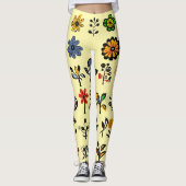 Kleurrijke bloemen en vogels leggings (Voorkant)