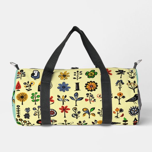 Kleurrijke bloemen en vogels plunjezak (Voorkant)