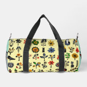 Kleurrijke bloemen en vogels plunjezak (Achterkant)