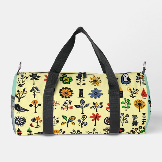 Kleurrijke bloemen en vogels plunjezak (Achterkant)