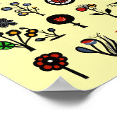 Kleurrijke bloemen en vogels poster (Hoek)