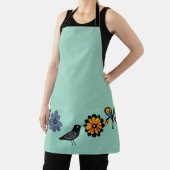 Kleurrijke bloemen en vogels schort (Insitu)