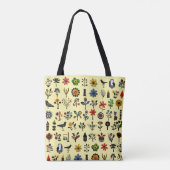 Kleurrijke bloemen en vogels tote bag (Achterkant)