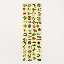 Kleurrijke bloemen en vogels yogamat