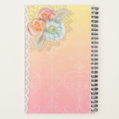 Kleurrijke bloemen en witte kant planner (Achterkant)