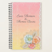 Kleurrijke bloemen en witte kant planner (Voorkant)