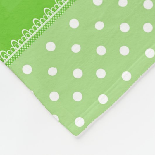 Kleurrijke bloemen en witte Stippen Fleece Deken (Hoek)