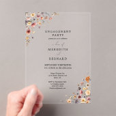 Kleurrijke Bloemen Engagement Party Acryl Uitnodigingen (Insitu (Draagbaar))