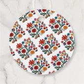 Kleurrijke Bloemen Fiesta Borduurwerk Bloem Dank u Bedankjes Labels (Achterkant)