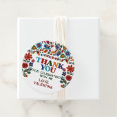 Kleurrijke Bloemen Fiesta Borduurwerk Bloem Dank u Bedankjes Labels (In situ)