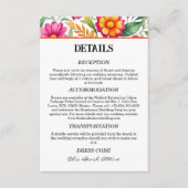 Kleurrijke bloemen Fiesta Mexicaanse bruiloft Deta Informatiekaartje (Voorkant)