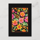 Kleurrijke bloemen Fiesta Mexicaanse bruiloft Deta Informatiekaartje (Achterkant)