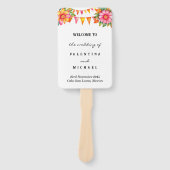 Kleurrijke bloemen Fiesta Mexicaanse bruiloft prog Handwaaier (Voorkant)