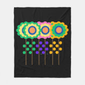 Kleurrijke Bloemen Fleece Deken (Voorkant)