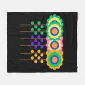 Kleurrijke Bloemen Fleece Deken (Voorkant (Horizontaal))