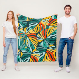 Kleurrijke Bloemen Fleece Deken