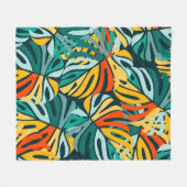 Kleurrijke Bloemen Fleece Deken (Voorkant (Horizontaal))