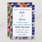 Kleurrijke bloemen Floral Wedding Kaart (Voorkant / Achterkant)