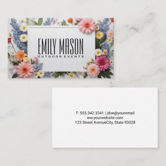 Kleurrijke Bloemen Gemengd Visitekaartje (Voorkant / Achterkant)