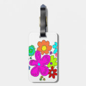 Kleurrijke Bloemen Gepersonaliseerde Bagagelabels (Achterkant verticaal)